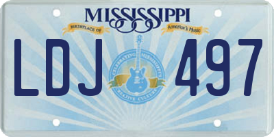 MS license plate LDJ497