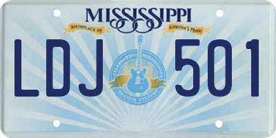 MS license plate LDJ501