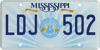 MS license plate LDJ502