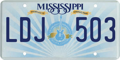 MS license plate LDJ503