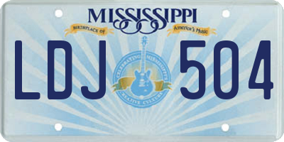 MS license plate LDJ504