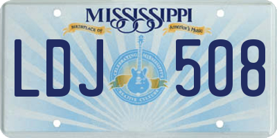 MS license plate LDJ508
