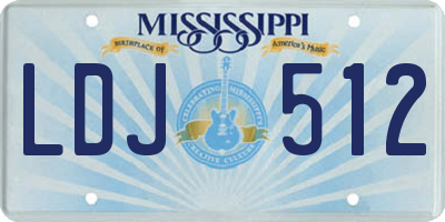 MS license plate LDJ512