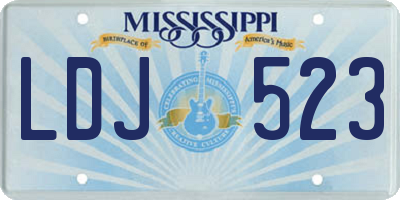 MS license plate LDJ523