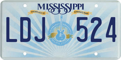 MS license plate LDJ524