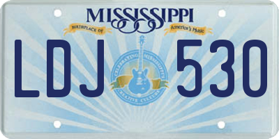 MS license plate LDJ530