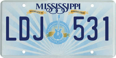 MS license plate LDJ531