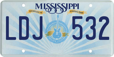 MS license plate LDJ532