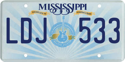 MS license plate LDJ533