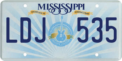 MS license plate LDJ535