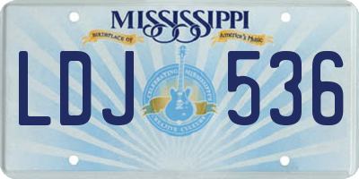 MS license plate LDJ536