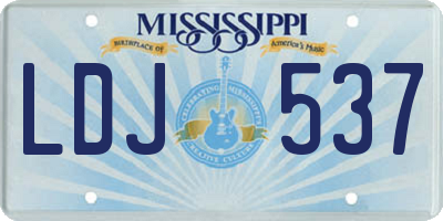 MS license plate LDJ537