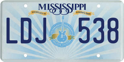 MS license plate LDJ538