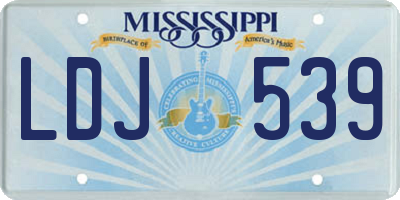 MS license plate LDJ539