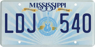 MS license plate LDJ540