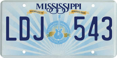 MS license plate LDJ543