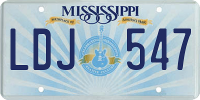 MS license plate LDJ547