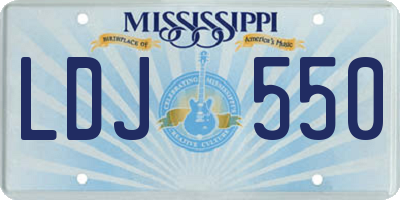 MS license plate LDJ550
