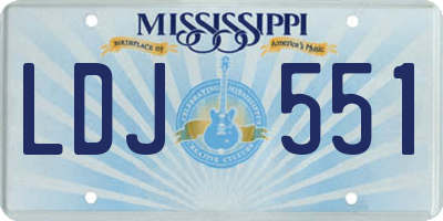 MS license plate LDJ551