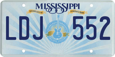 MS license plate LDJ552