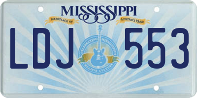 MS license plate LDJ553