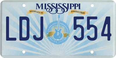 MS license plate LDJ554