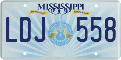 MS license plate LDJ558