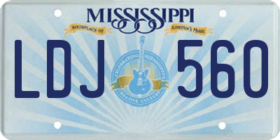 MS license plate LDJ560