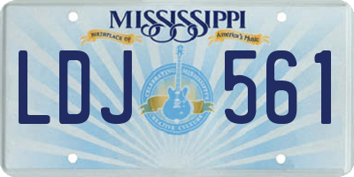 MS license plate LDJ561