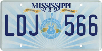 MS license plate LDJ566