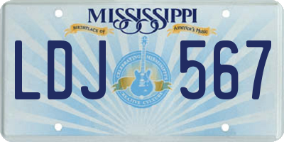 MS license plate LDJ567