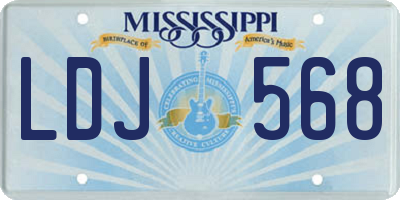 MS license plate LDJ568
