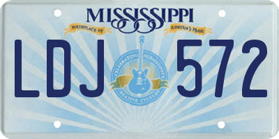 MS license plate LDJ572