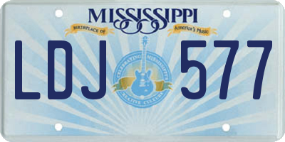 MS license plate LDJ577