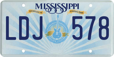 MS license plate LDJ578