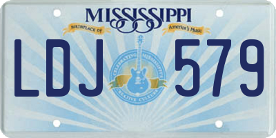MS license plate LDJ579