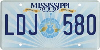 MS license plate LDJ580