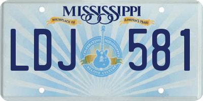 MS license plate LDJ581