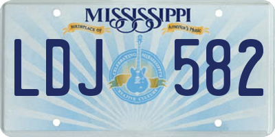 MS license plate LDJ582
