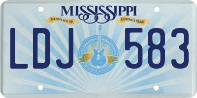 MS license plate LDJ583