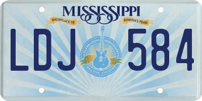 MS license plate LDJ584