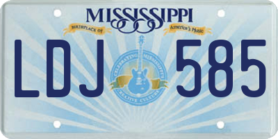 MS license plate LDJ585