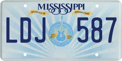 MS license plate LDJ587