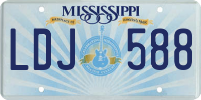 MS license plate LDJ588