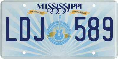 MS license plate LDJ589