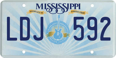 MS license plate LDJ592