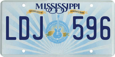 MS license plate LDJ596