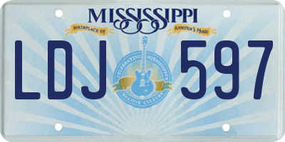 MS license plate LDJ597