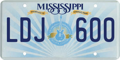 MS license plate LDJ600