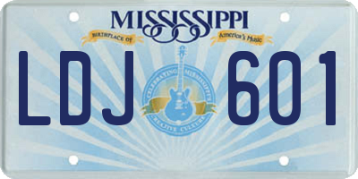 MS license plate LDJ601